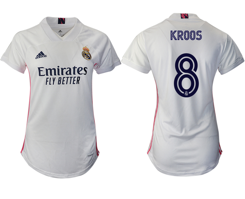 Women 2020-2021 Real Madrid home aaa version #8 white Soccer Jerseys